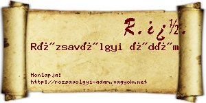 Rózsavölgyi Ádám névjegykártya