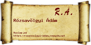 Rózsavölgyi Ádám névjegykártya